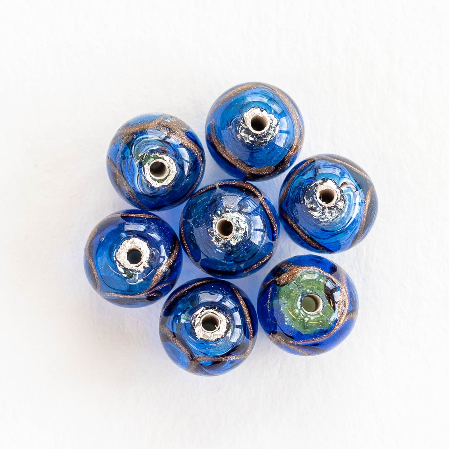 MIC Sky Blue Gold Silver Foil Alphabet Lampwork Glass Beads With Large Hole  For B Pretty Beads For Bracelets From Xuan16888, $0.41