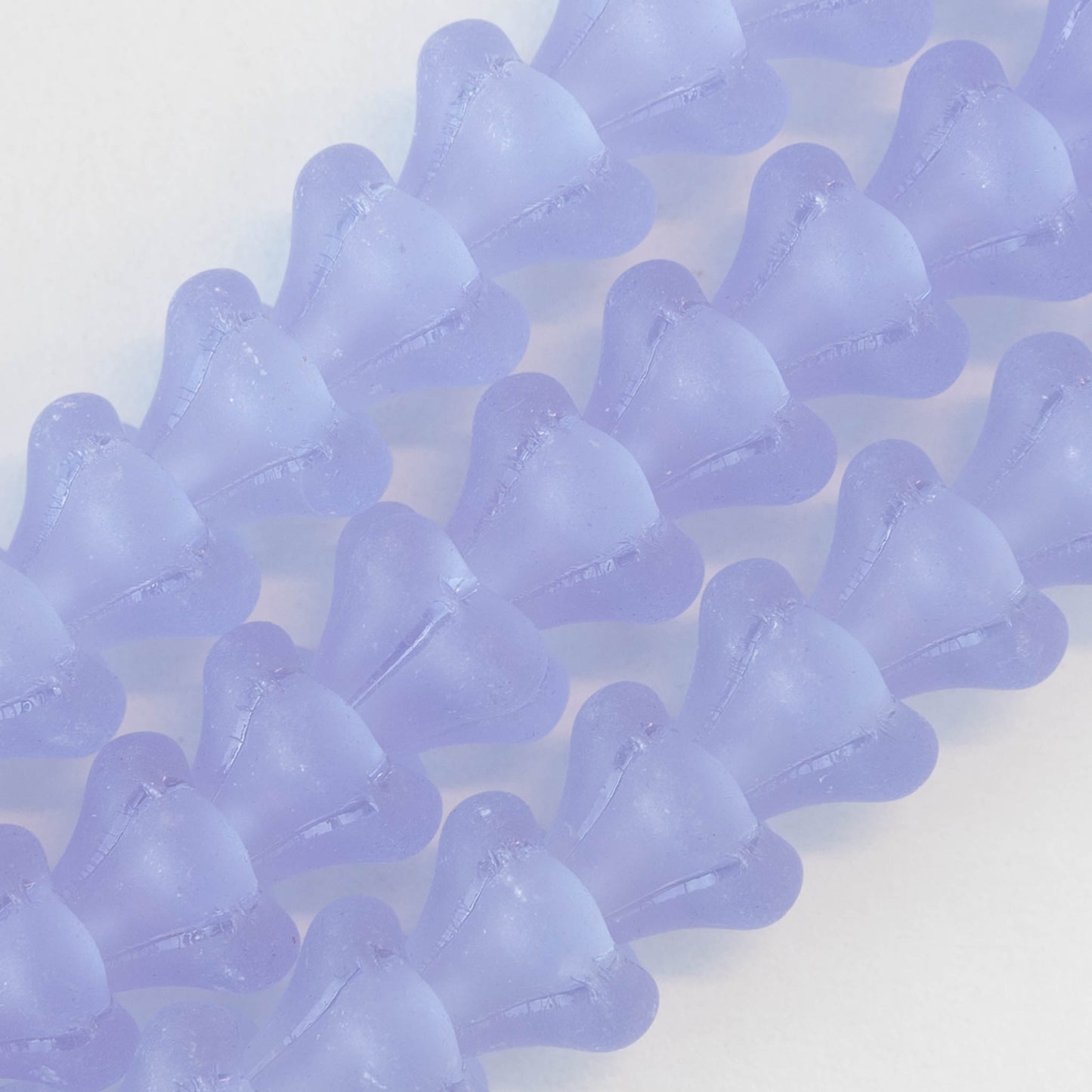 6mm Glass Flower Beads - Blue Lavender AB - 30 beads