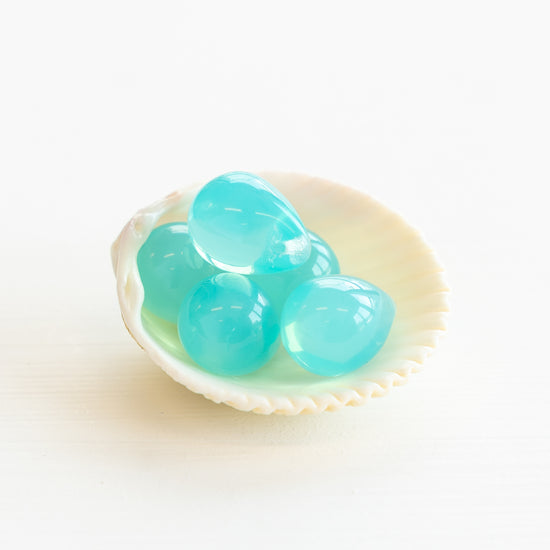 10x14mm Glass Teardrop Beads - Opaline Seafoam