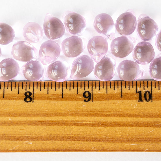 10x14mm Glass Teardrop Beads - Pink