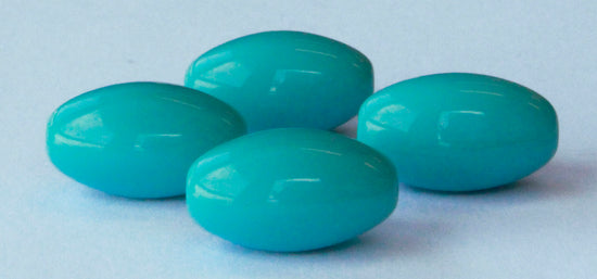 10x17mm Opaque Glass Oval Beads - Robins Egg Blue - 10 or 30