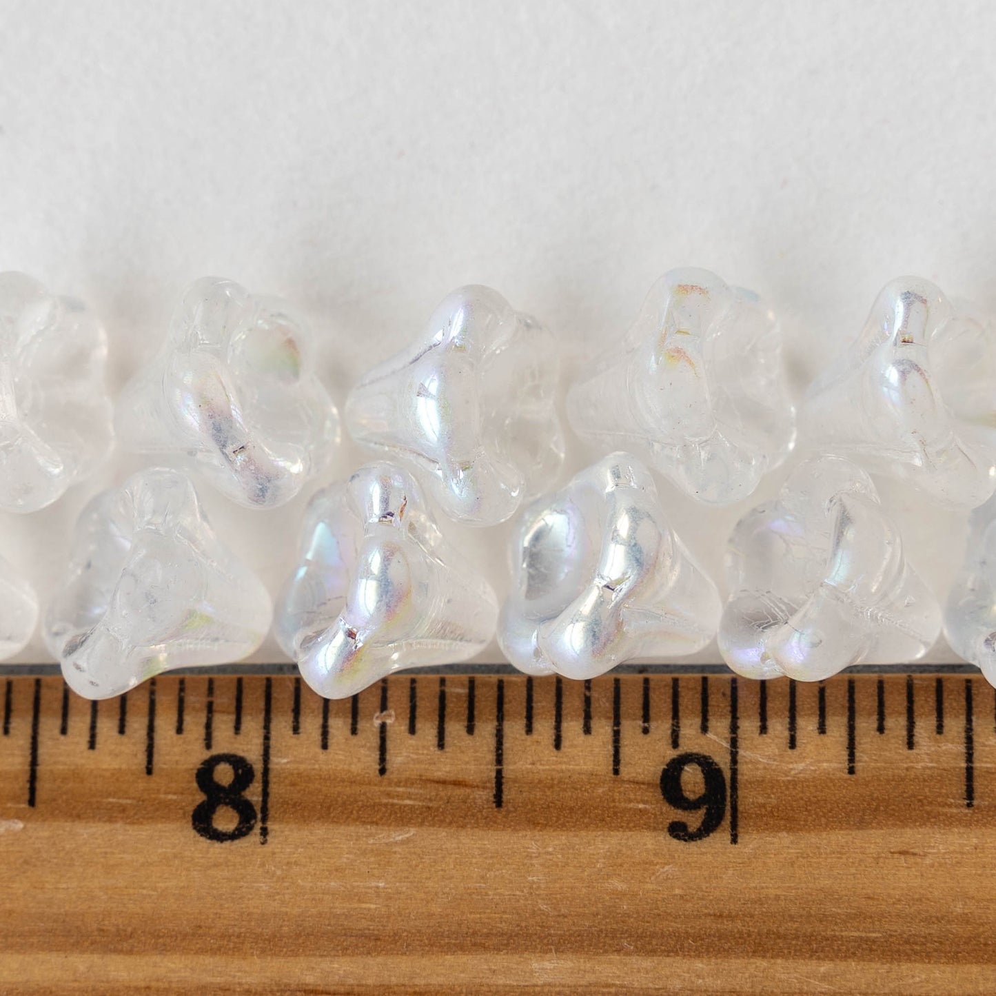10x12mm Trumpet Flower Beads - Transparent Blue - 10 or 30