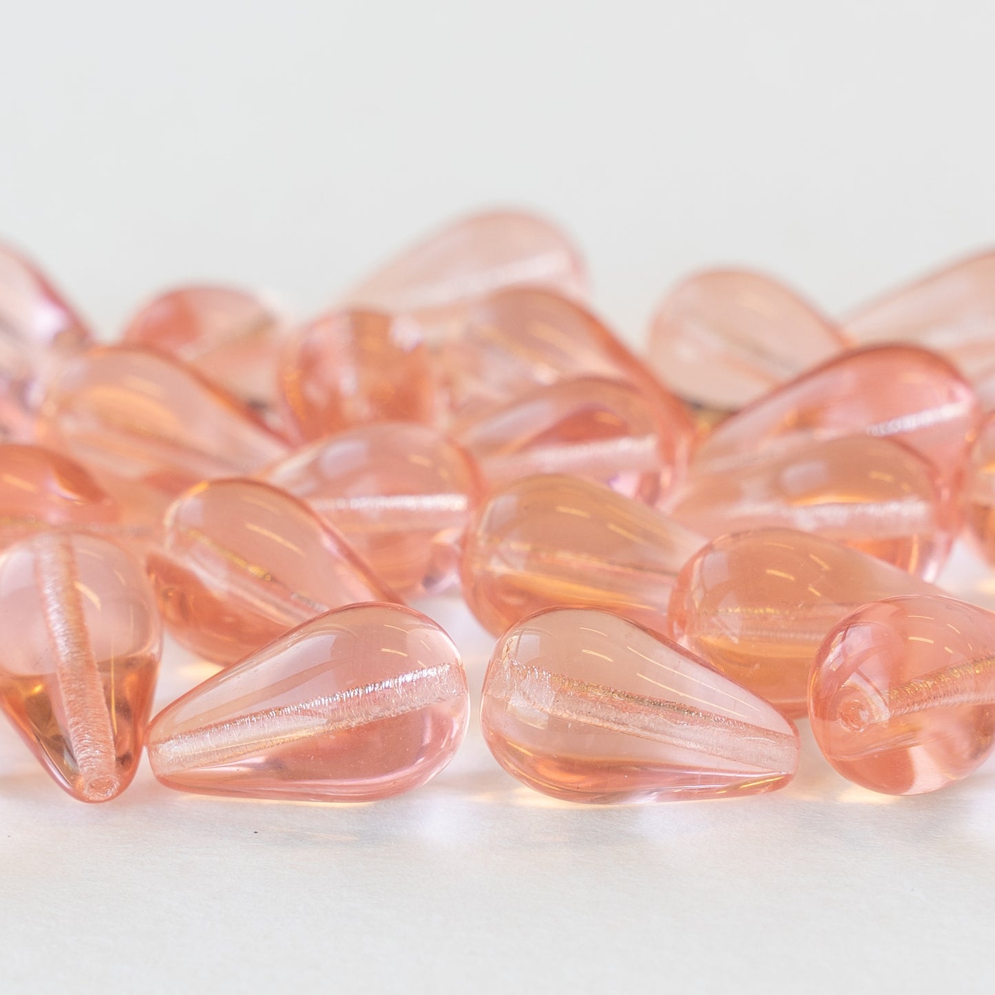 11x18mm Long Drilled Drops - Rosaline - 20 Beads