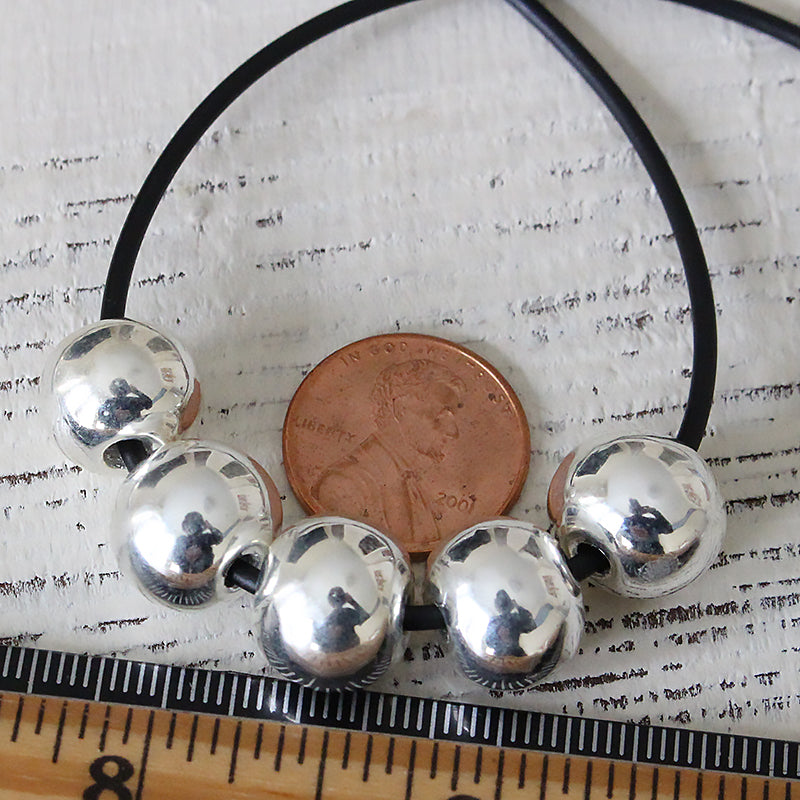 Load image into Gallery viewer, 12mm Metal Coated Ceramic Round Beads - Silver
