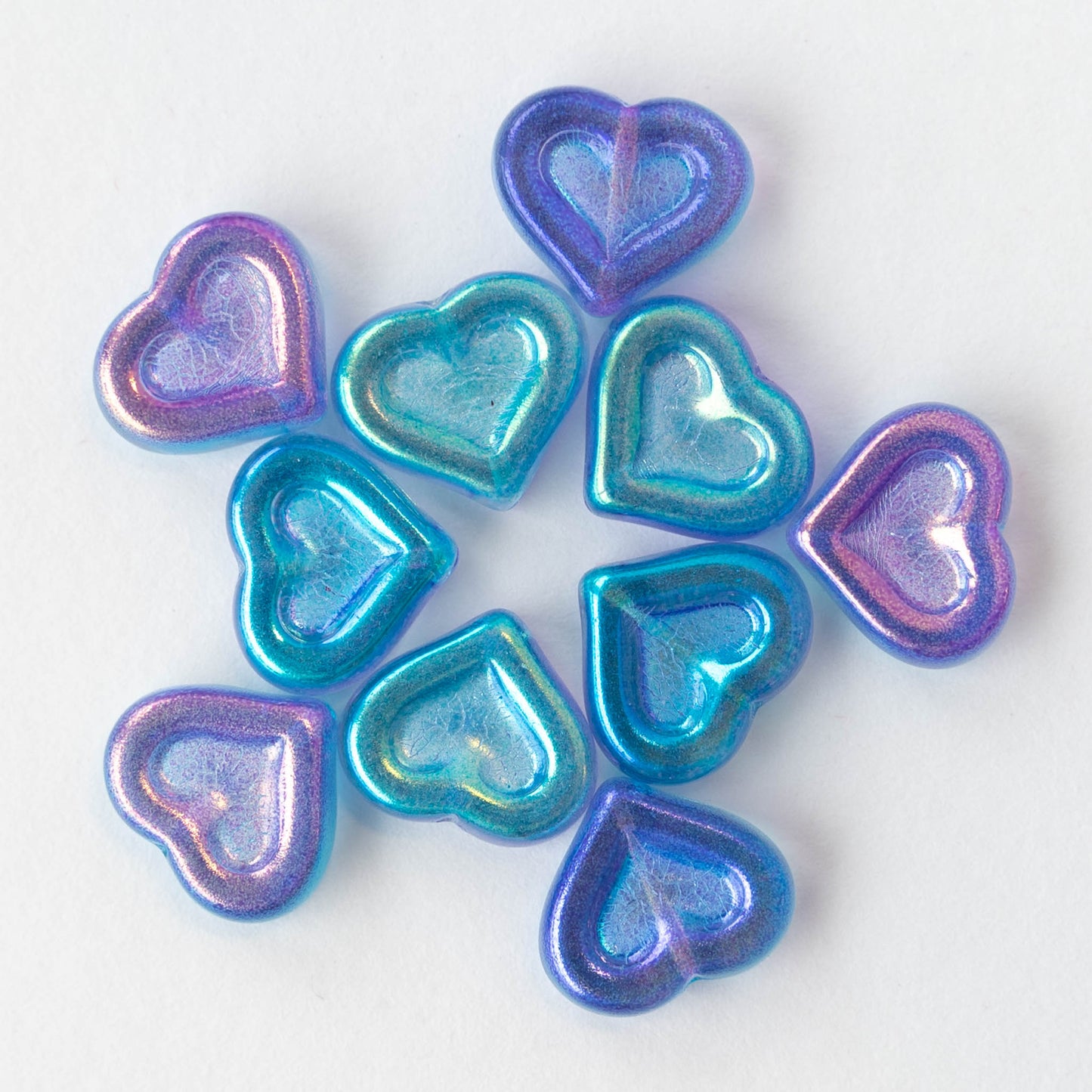 14mm Glass Heart Beads from the Czech Republic – funkyprettybeads