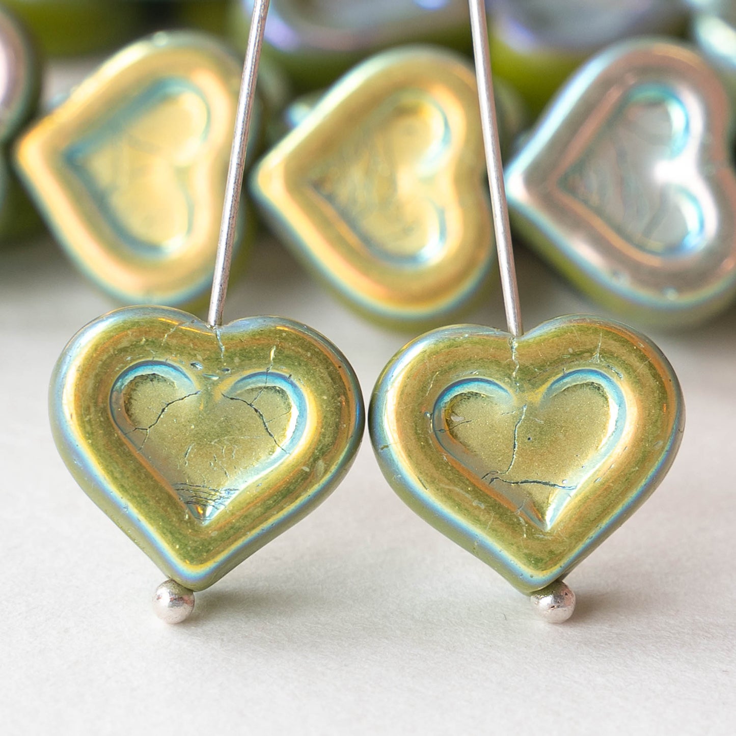 14mm Glass Heart Beads from the Czech Republic – funkyprettybeads