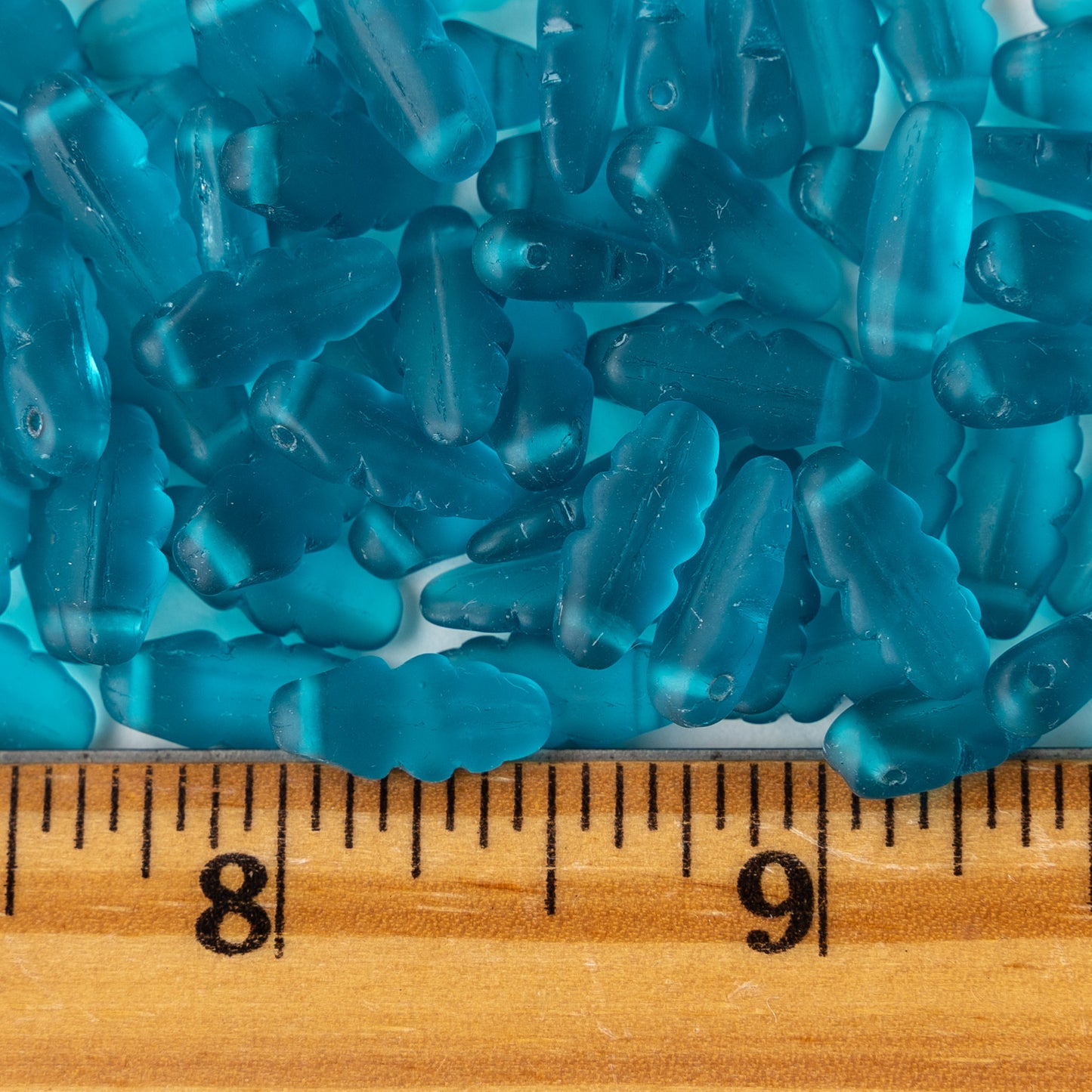14mm Retro Dagger Beads - Matte Teal - 50 beads