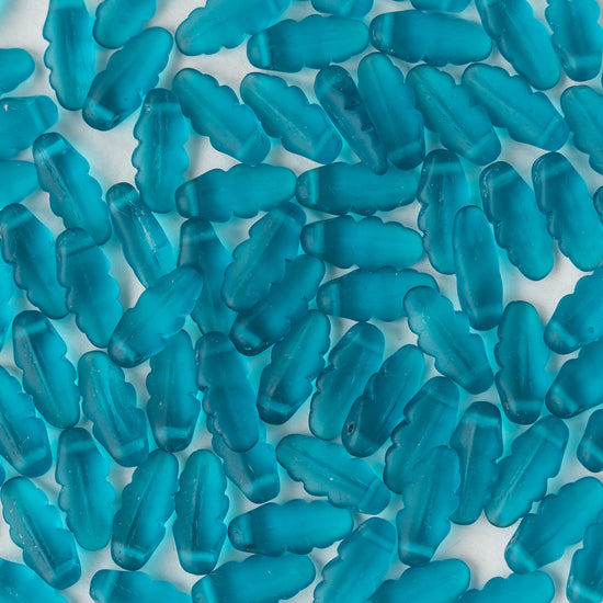 14mm Retro Dagger Beads - Matte Teal - 50 beads