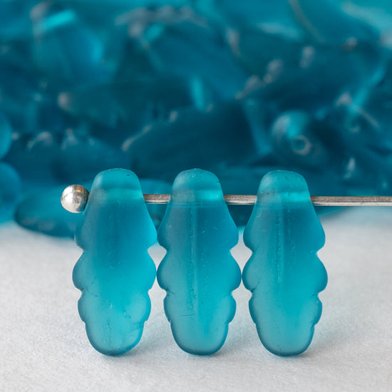 14mm Retro Dagger Beads - Matte Teal - 50 beads