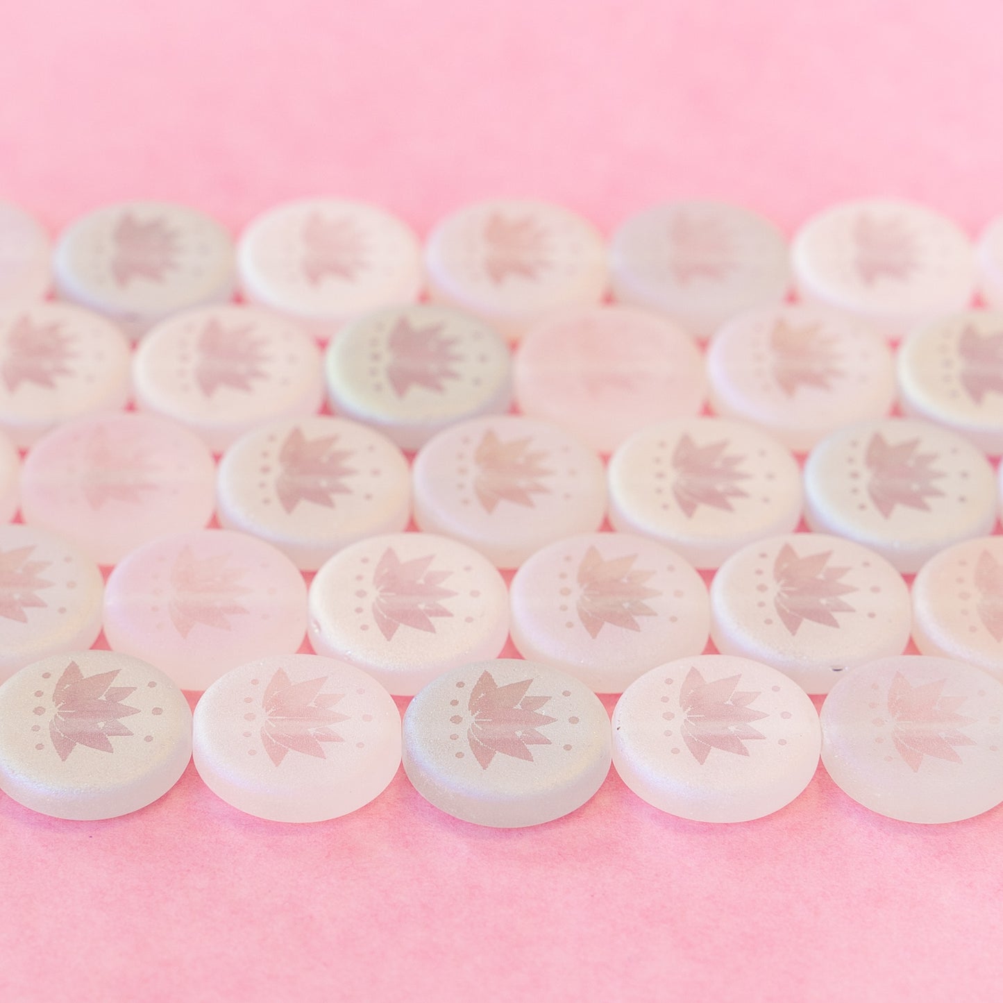 Load image into Gallery viewer, 14mm Lotus Flower Coin Beads - Crystal Matte AB - 8 beads
