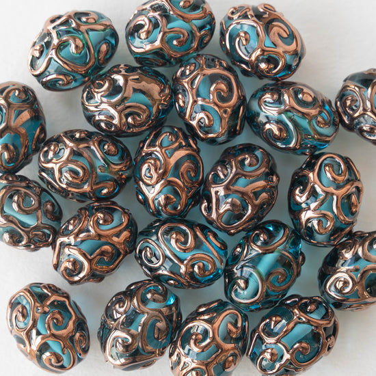 10mm Handmade Round Lampwork Beads - Aquamarine - 2, 6 or 12 –  funkyprettybeads