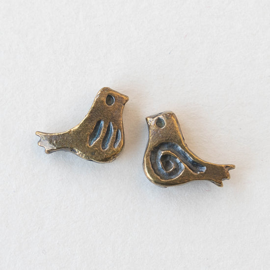 12mm Little Birdie Bead - Antique Brass - 4 Birds