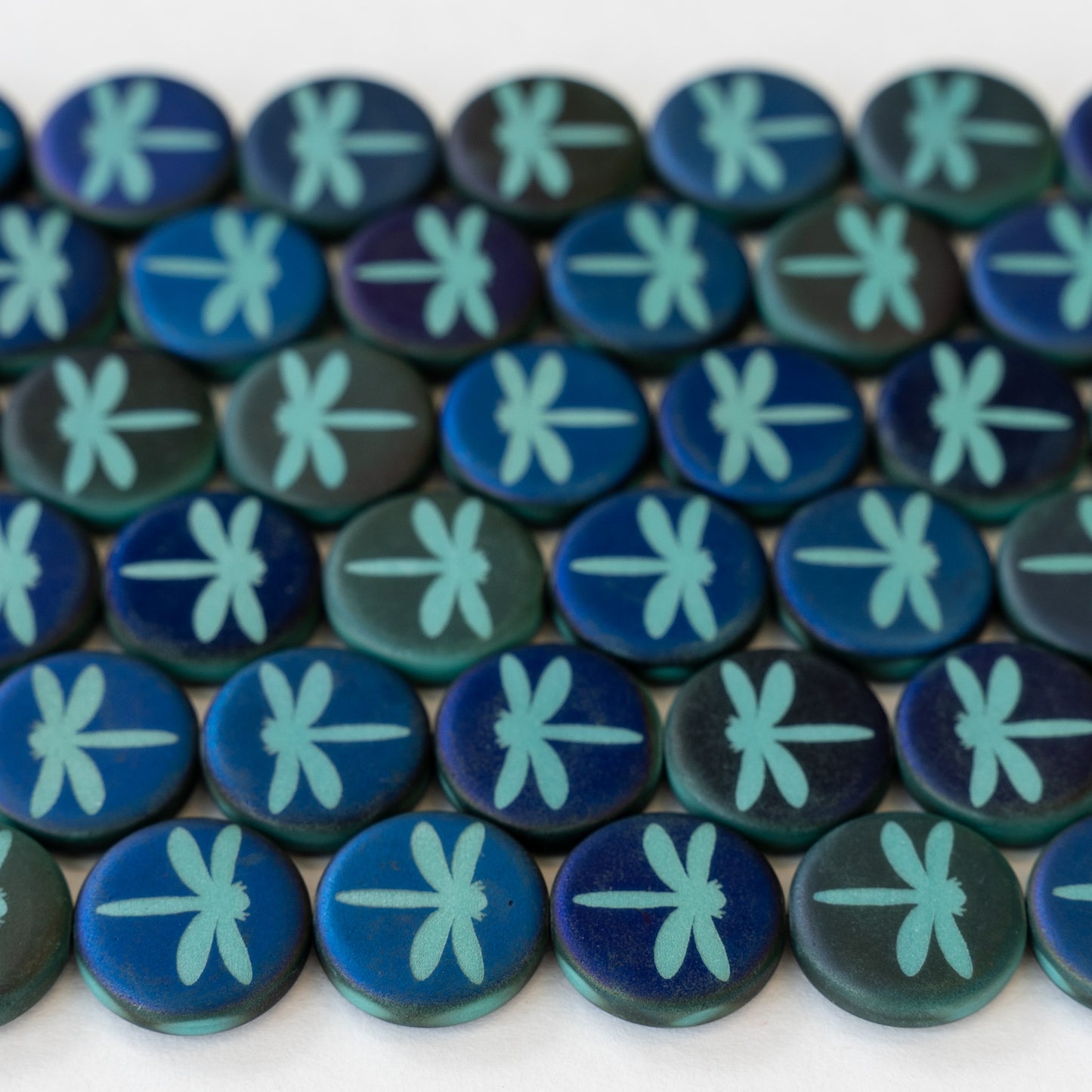 16mm Dragonfly Beads - Seafoam Purple - 8 beads