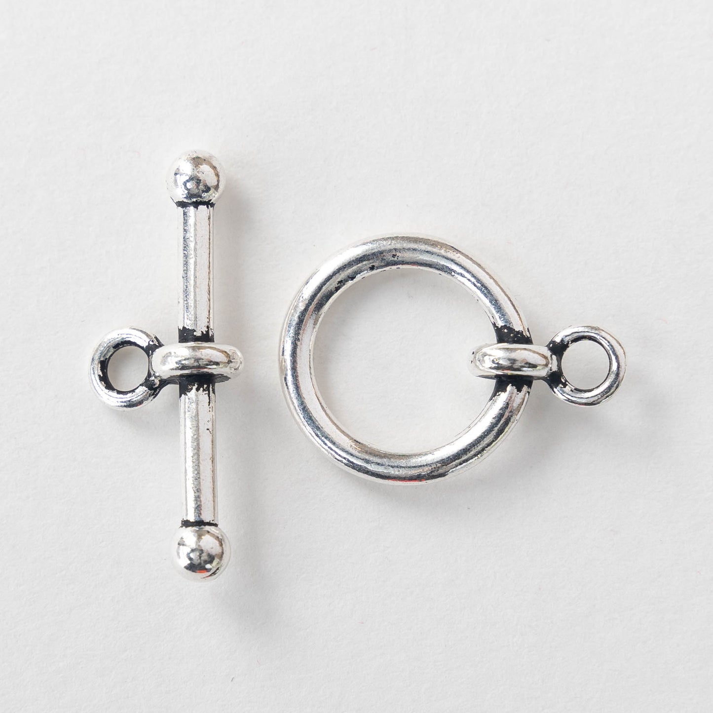 Large 18.5mm Toggle Clasp - Antiqued Silver Finish - 1 Clasp