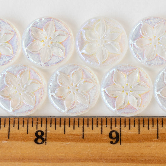 Load image into Gallery viewer, 18mm Coin with Flower - Crystal AB - 2, 6 or 12
