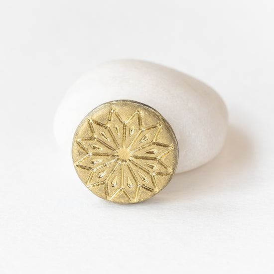 Load image into Gallery viewer, 18mm Star Flower Coin Bead - Gold Matte - 4 or 12

