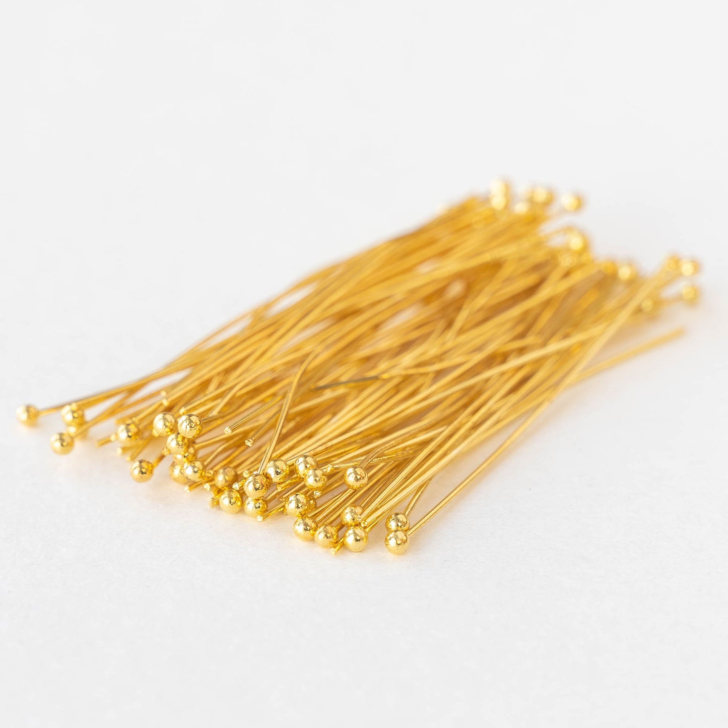 21g Gold Plated Balled Headpins - 2inch - 50 pieces