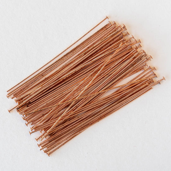 Load image into Gallery viewer, 2 Inch Copper Headpins - 22g - Copper - Choose Amount

