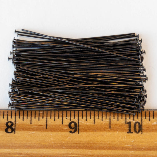 22g Headpins - 2 inch - Black - Choose Amount