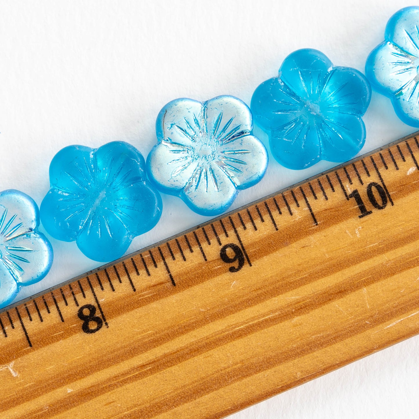 Copy of 20mm Hibiscus Flower Beads - Matte Aqua Blue AB - 10 Beads