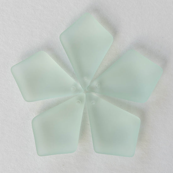 20x28mm Frosted Glass Diamond Pendants - Coke Green