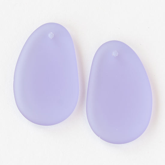 Load image into Gallery viewer, 20x32mm Frosted Glass Pendants - Lavender - Choose Amount
