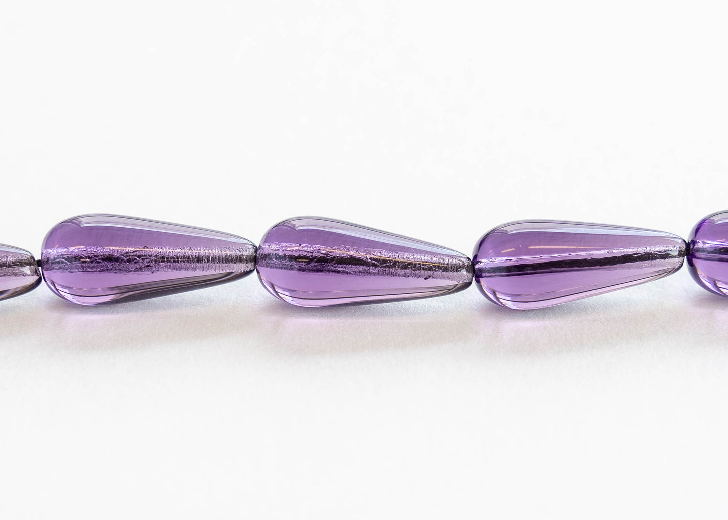 9x20mm Long Drilled Drops - Tanzanite  - 20 Beads