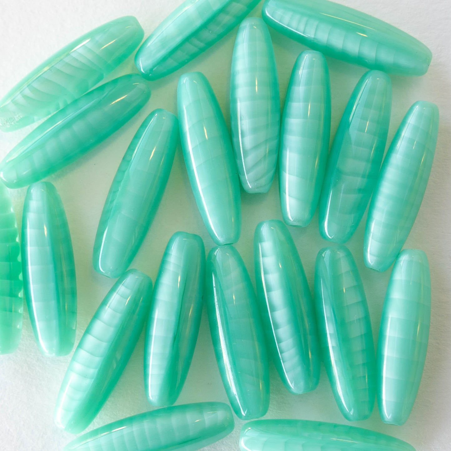 Load image into Gallery viewer, Tapered Tube Beads - Seafoam Green - Choose Size
