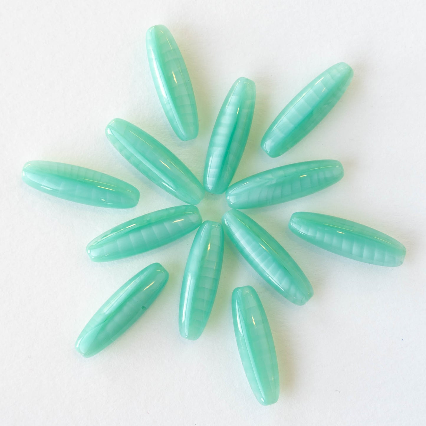 Tapered Tube Beads - Seafoam Green - Choose Size