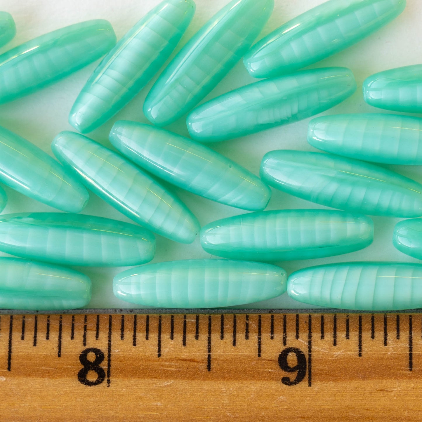 Load image into Gallery viewer, Tapered Tube Beads - Seafoam Green - Choose Size
