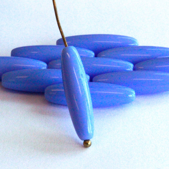 6x22mm Opaque Glass Tubes - Periwinkle - 20 or 60