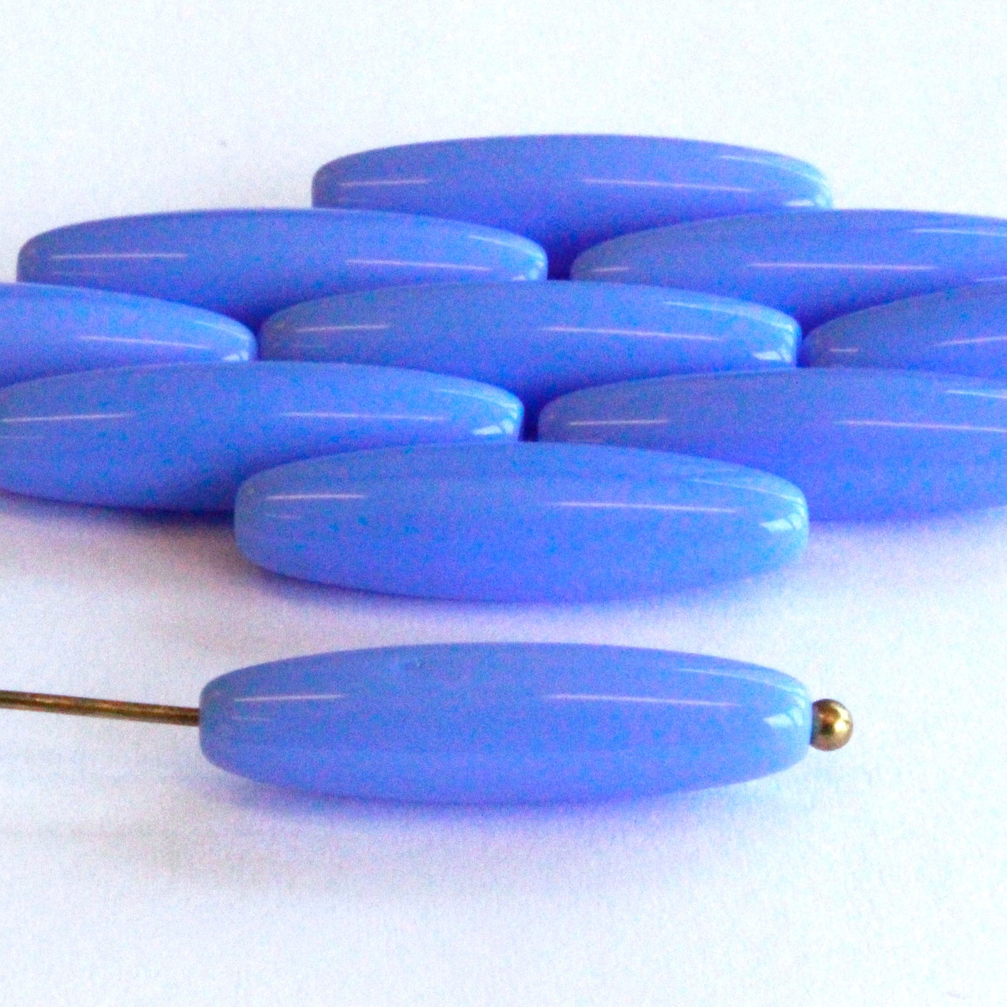 6x22mm Opaque Glass Tubes - Periwinkle - 20 or 60