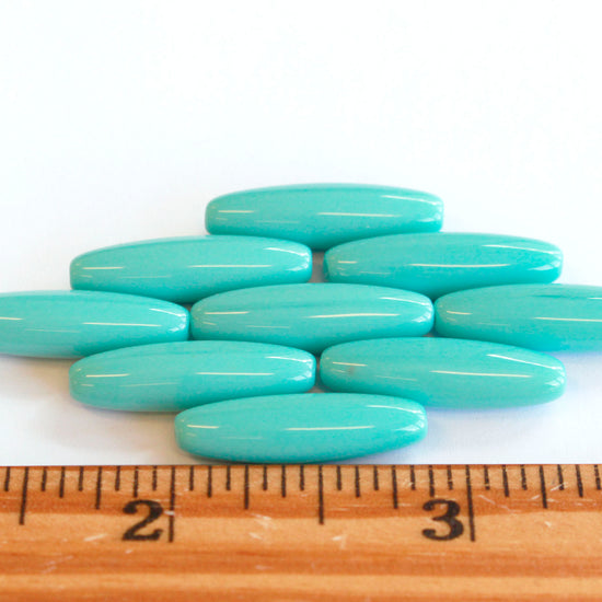 6x22mm Opaque Glass Tubes - Turquoise - 20 or 60