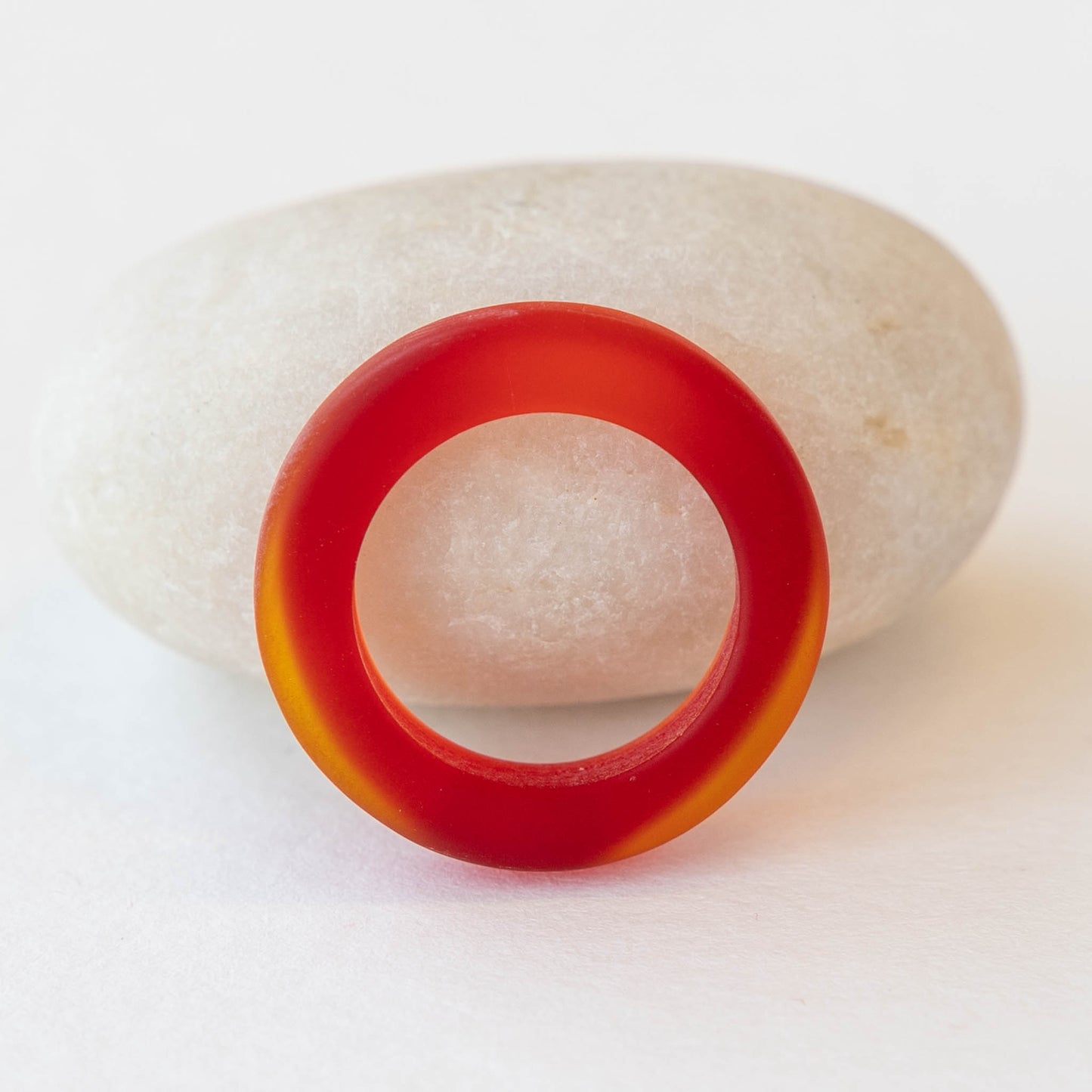 23mm Frosted Glass Rings - Red - 2 or 10