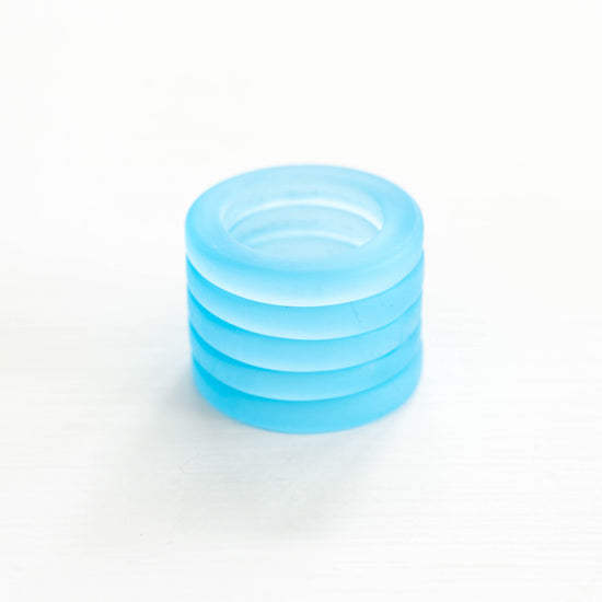 Load image into Gallery viewer, 23mm Frosted Glass Rings - Aqua - Choose Amount
