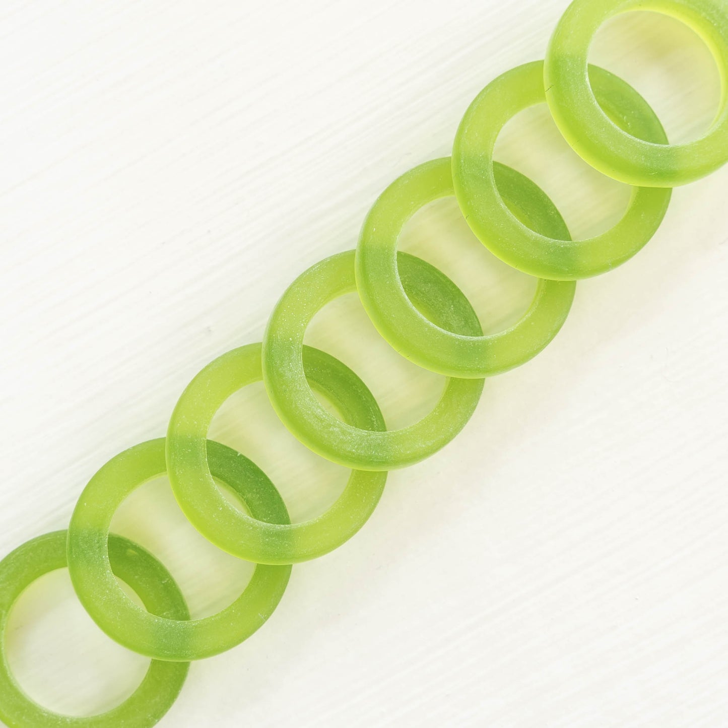 Load image into Gallery viewer, 23mm Frosted Glass Rings - Lime Green - Choose Amount

