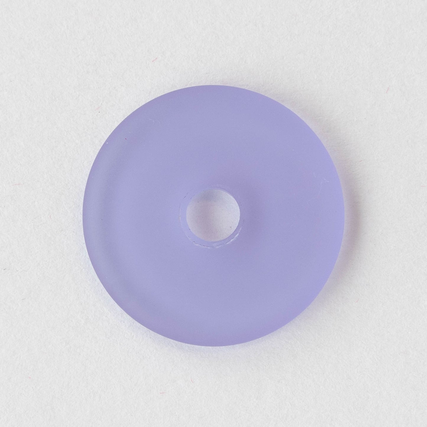 25mm Frosted Glass Donut - Lavender- 4 Beads