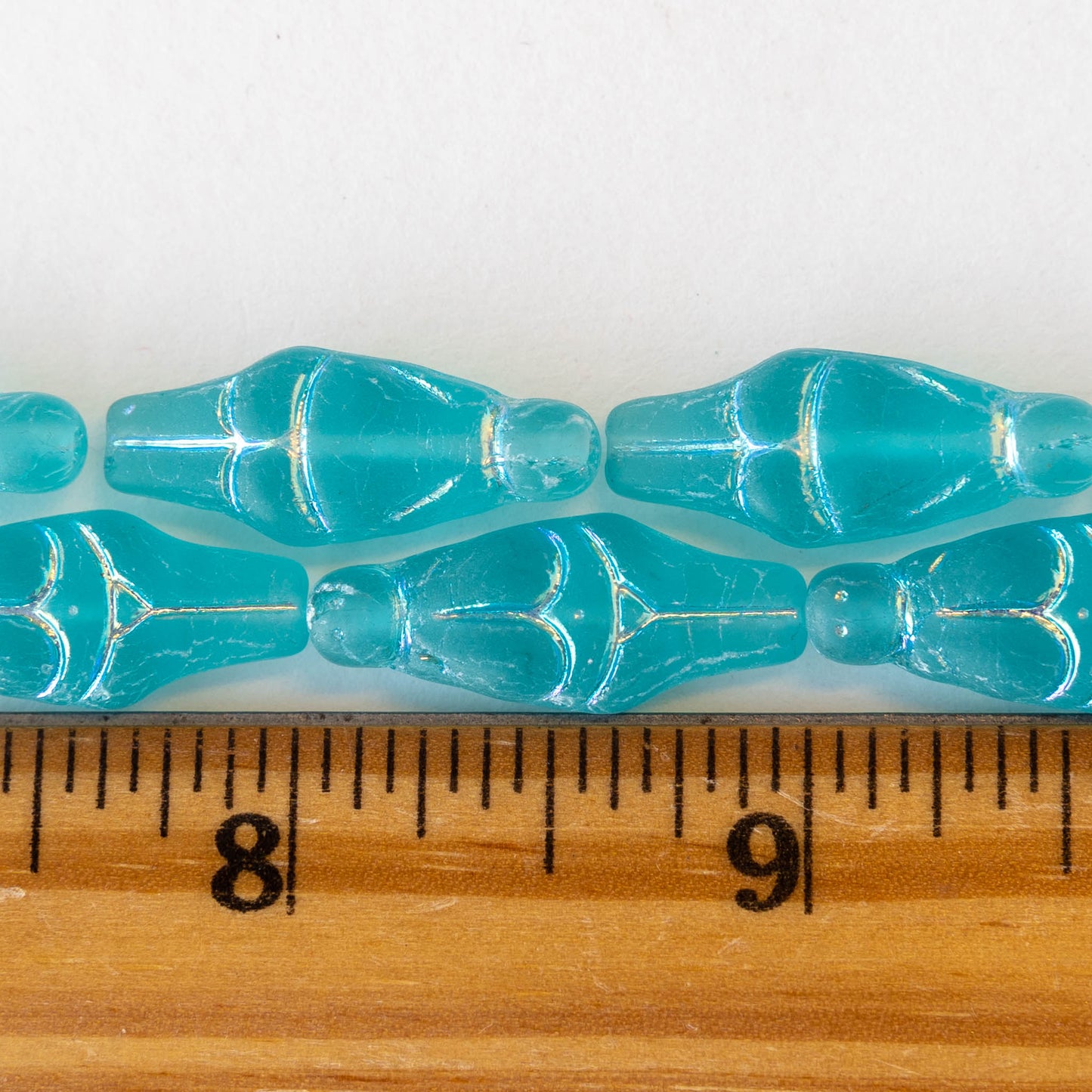 Glass Goddess Beads - Aqua Matte - 6