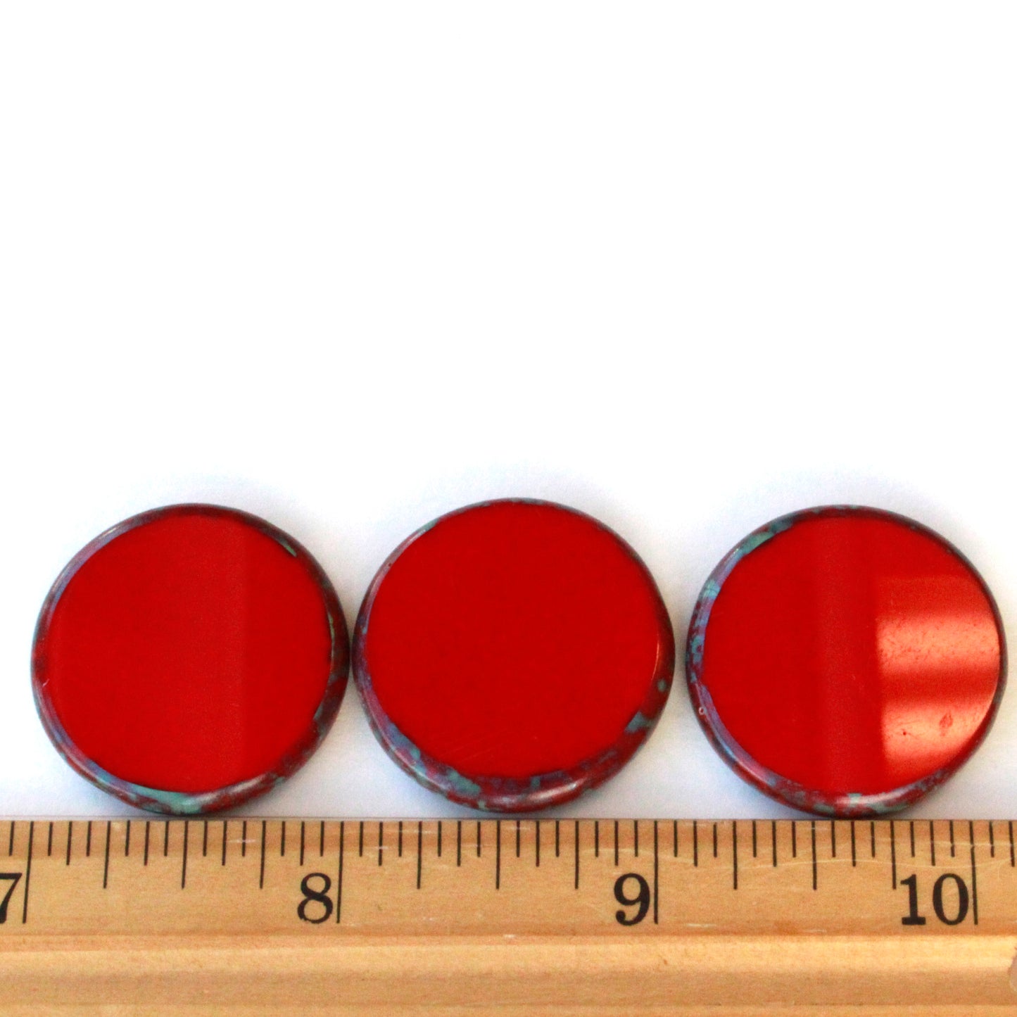 27mm Irregular Coin - Opaque Red Picasso - 2 or 6