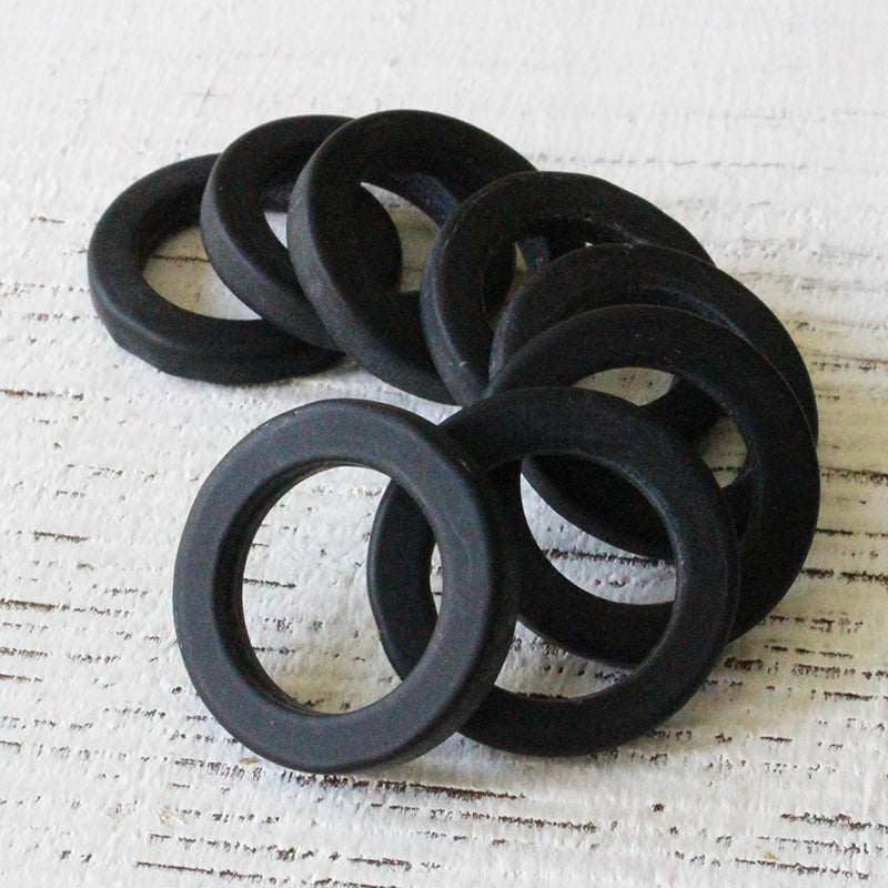 Load image into Gallery viewer, 17mm Frosted Glass Rings - Black Matte - 2 or 10
