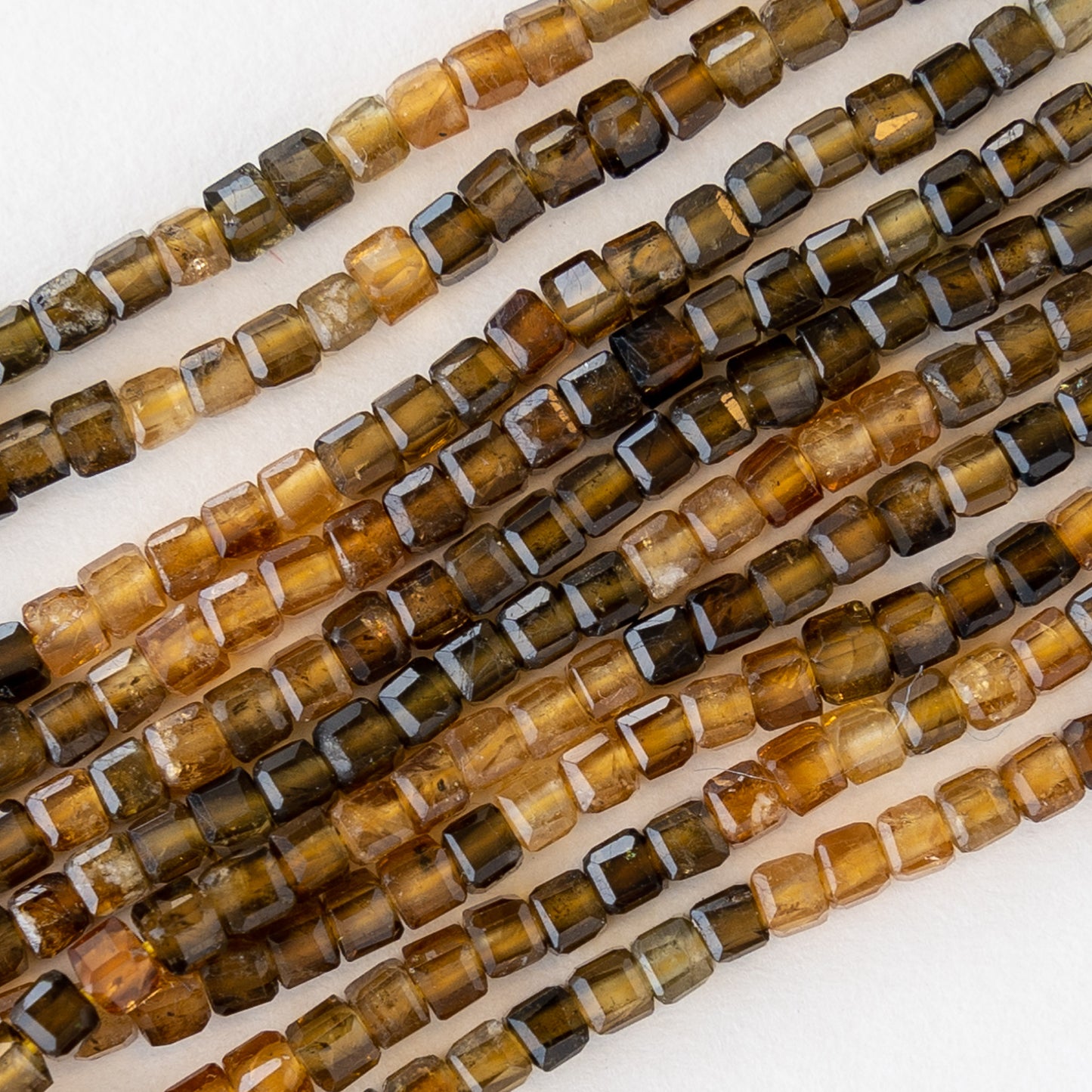 2mm Tiny Cube Beads - Yellow Tourmaline - 15 Inches
