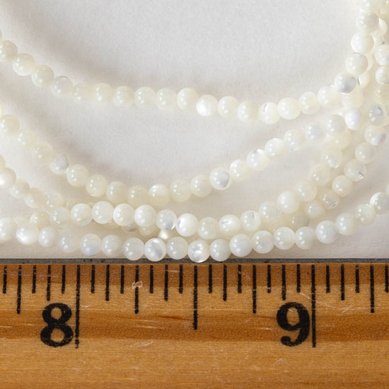 2mm Round - Mother of Pearl - 16 inches