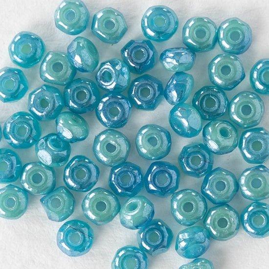 2x3mm Rondelle Beads - Light Blue Luster - 50 Beads