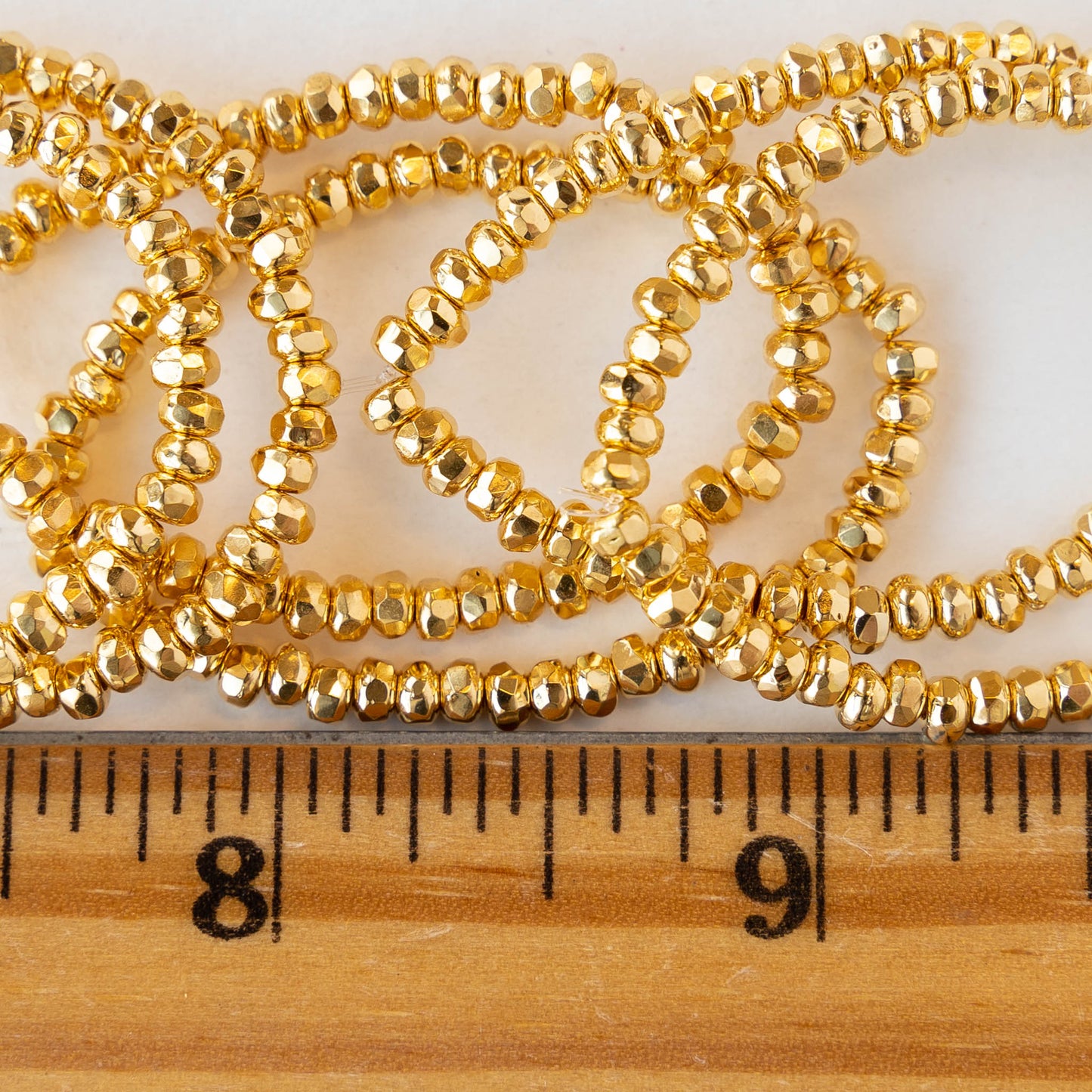 2x3mm Rondelle Beads - 24K Gold - 20 Beads