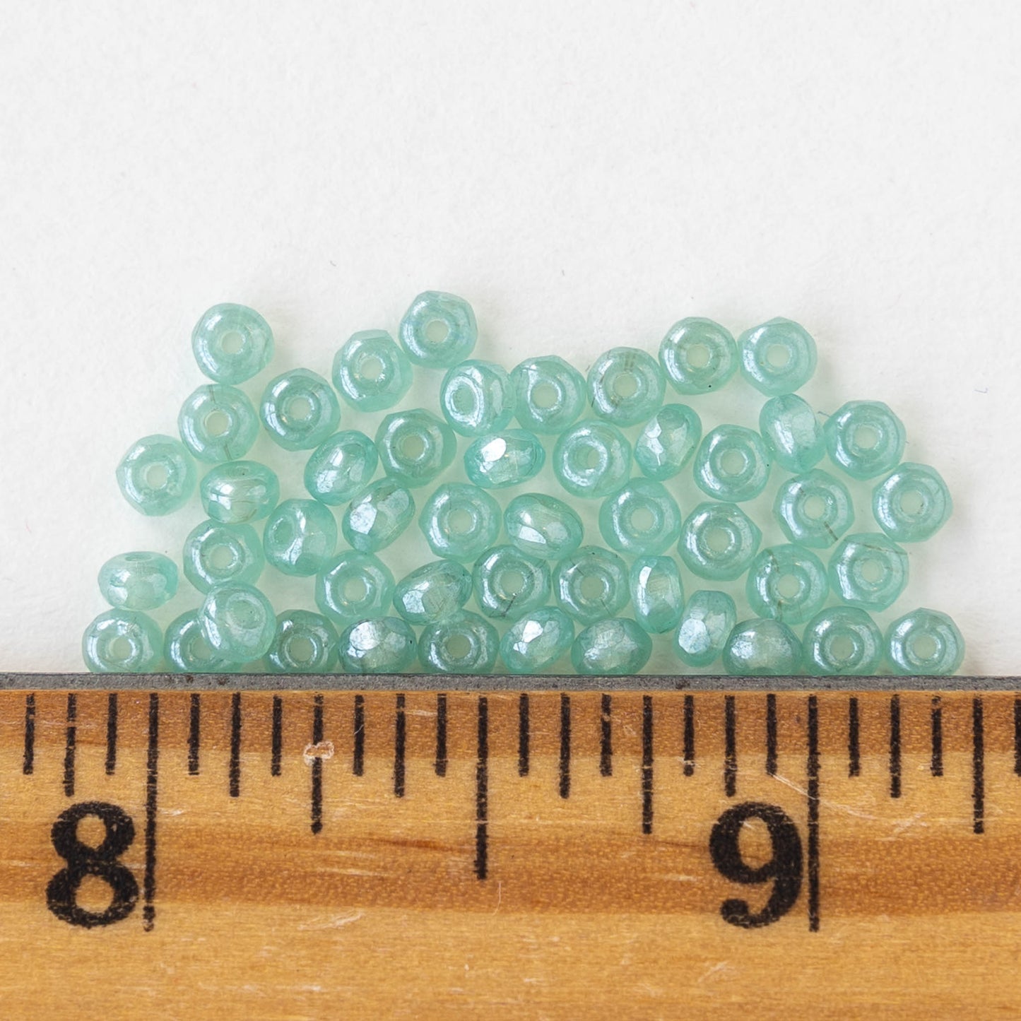 2x3mm Rondelle Beads - Seafoam Luster - 50 Beads