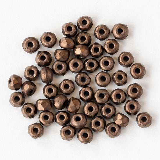Load image into Gallery viewer, 3x2mm Rondelle Beads - Dark Bronze Opaque Matte - 50
