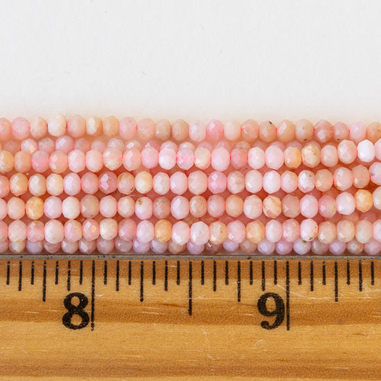 2x3mm Peruvian Pink Opal Rondelle - 16 Inches