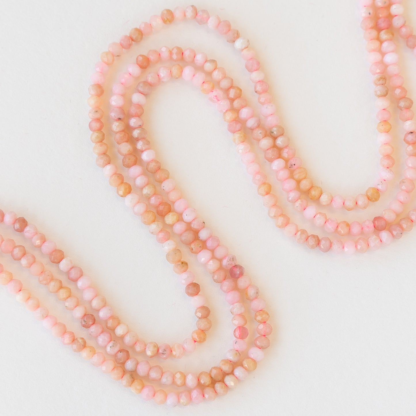 2x3mm Peruvian Pink Opal Rondelle - 16 Inches