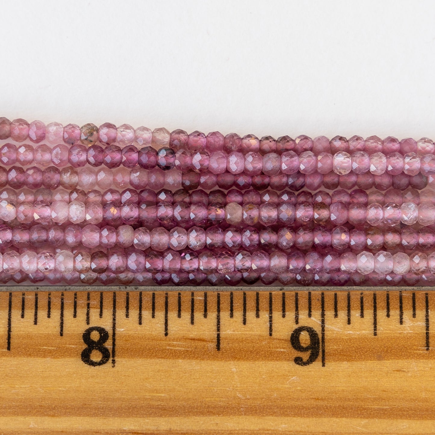 Pink Tourmaline Rondelle - 15 Inches