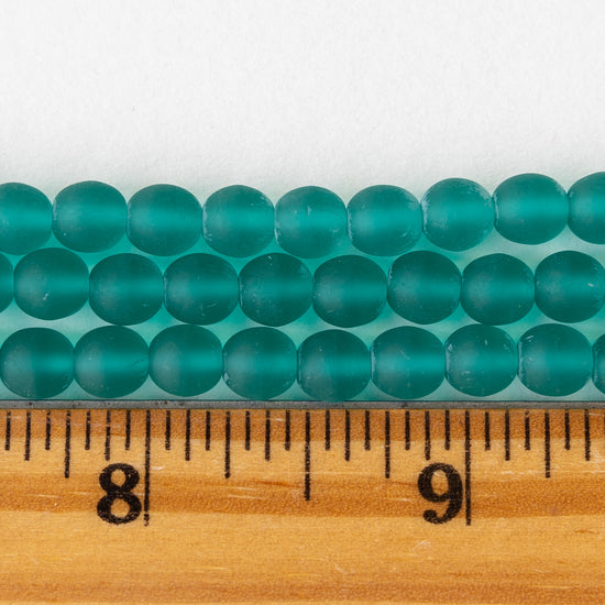 6mm Round Beads - Veridian Matte - 100 beads